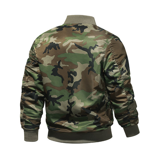 Herren Aviator-Bomberjacke im Military-Utility-Look mit Ärmeltasche und auffälligem Flugbändchen Nord Taschen