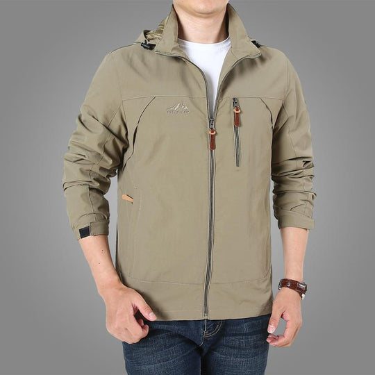 Herren Leichte Softshell-Outdoorjacke mit Kapuze, wind- und wasserabweisender Shell und Multifunktions‑Taschen Nord Taschen