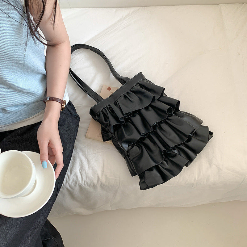 Damen Tragetasche mit geschichtetem Rüschendesign Nord Taschen