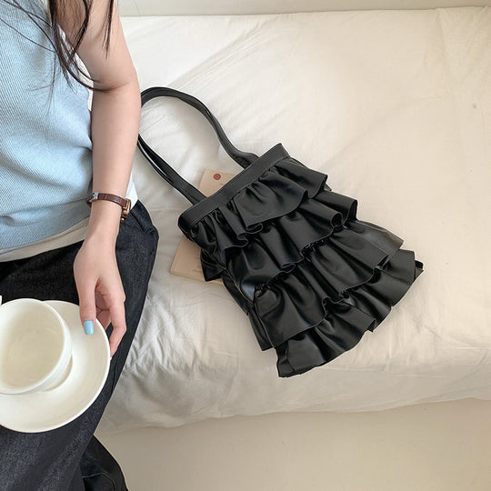 Damen Tragetasche mit geschichtetem Rüschendesign Nord Taschen