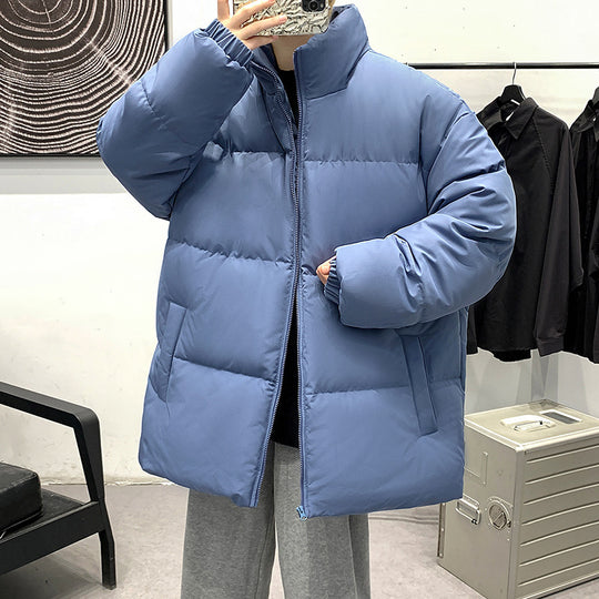 Damen Gepolsterte Oversize-Steppjacke mit hohem Stehkragen und geradem Schnitt Nord Taschen