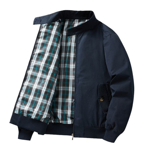 Herren Leichte Übergangsjacke mit Karo-Innenfutter Nord Taschen
