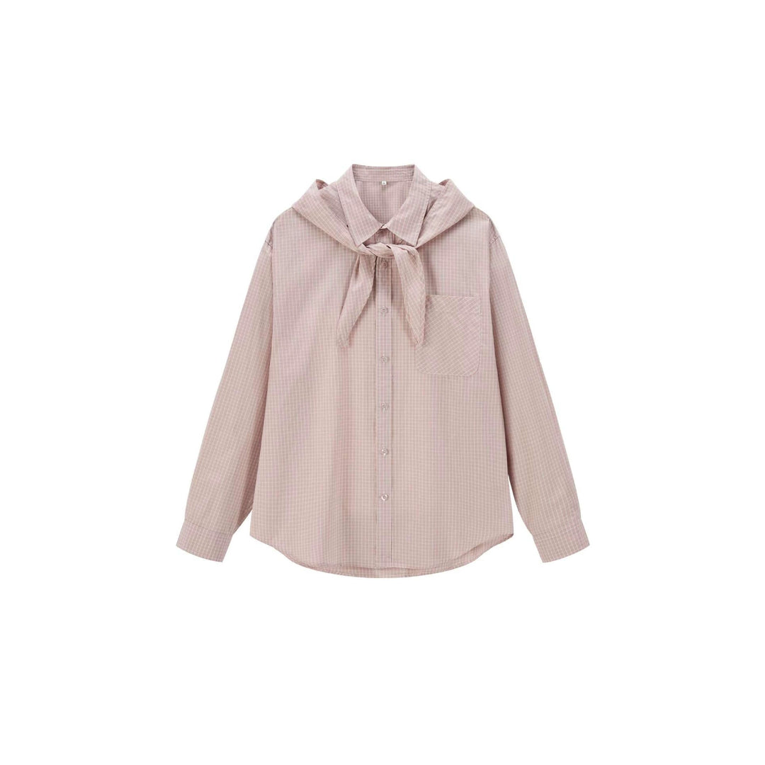 Damen Hemdbluse mit angeschlossenem Halstuch und Oversize-Schnitt Nord Taschen