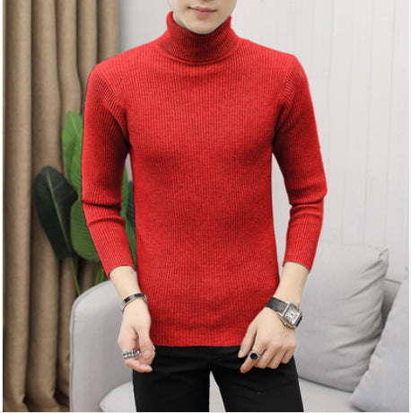 Herren Rippstrick Rollkragenpullover figurnaher elastischer Feinstrick Nord Taschen