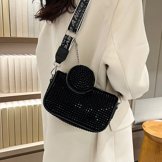 Damen Umhängetasche mit Strassverzierungen und individuellem Tragegurt Nord Taschen