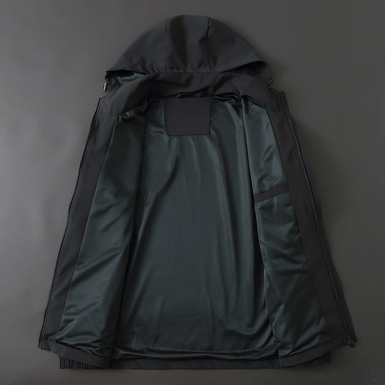 Herren Ultraleichte Wind- und Wasserabweisende Softshelljacke mit Kapuze, verdecktem Reißverschluss und elastischen Bündchen Nord Taschen