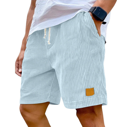 Herren nan Feincord-Shorts mit elastischem Tunnelzugbund, Kordelzug und tiefen Eingrifftaschen Nord Taschen