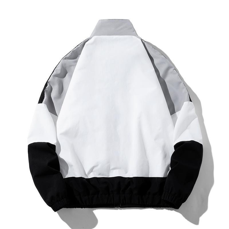 Herren Leichte Windbreaker-Trackjacke im geometrischen Colorblock mit Mesh‑Futter, Stehkragen & Reißverschluss Nord Taschen