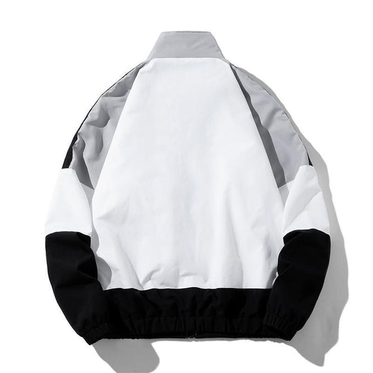 Herren Leichte Windbreaker-Trackjacke im geometrischen Colorblock mit Mesh‑Futter, Stehkragen & Reißverschluss Nord Taschen