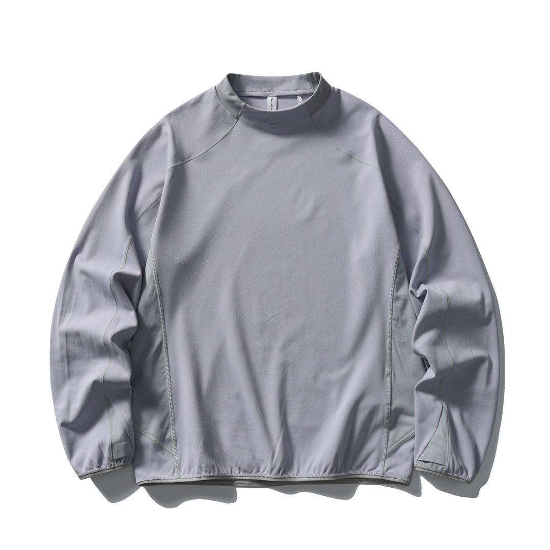 Unisex technisches Mockneck-Longsleeve mit Raglannähten, Kontrast-Einsätzen und elastischem Saum Nord Taschen