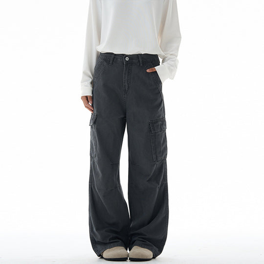 Damen Extraweite utilitaristische Cargohose mit tiefem Schritt und abnehmbarem Schlüsselanhänger Nord Taschen