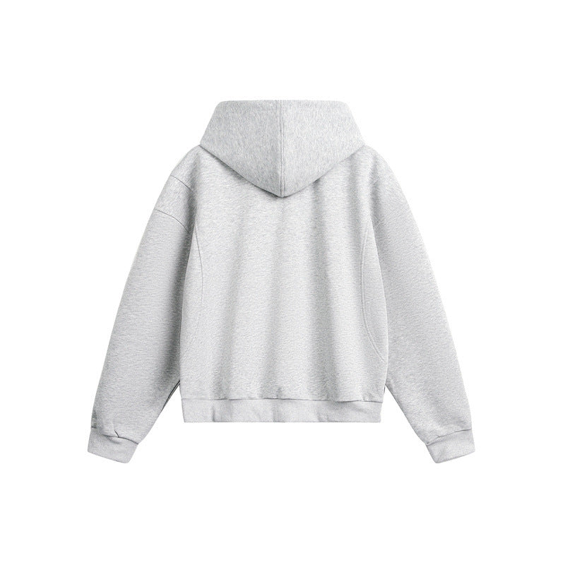 Unisex Oversize Kapuzen-Sweatjacke aus French-Terry mit Raglanärmeln und Zweiwegreißverschluss Nord Taschen