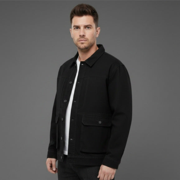 Herren Canvas-Utility Overshirt mit großen Pattentaschen und entspanntem Schnitt Nord Taschen