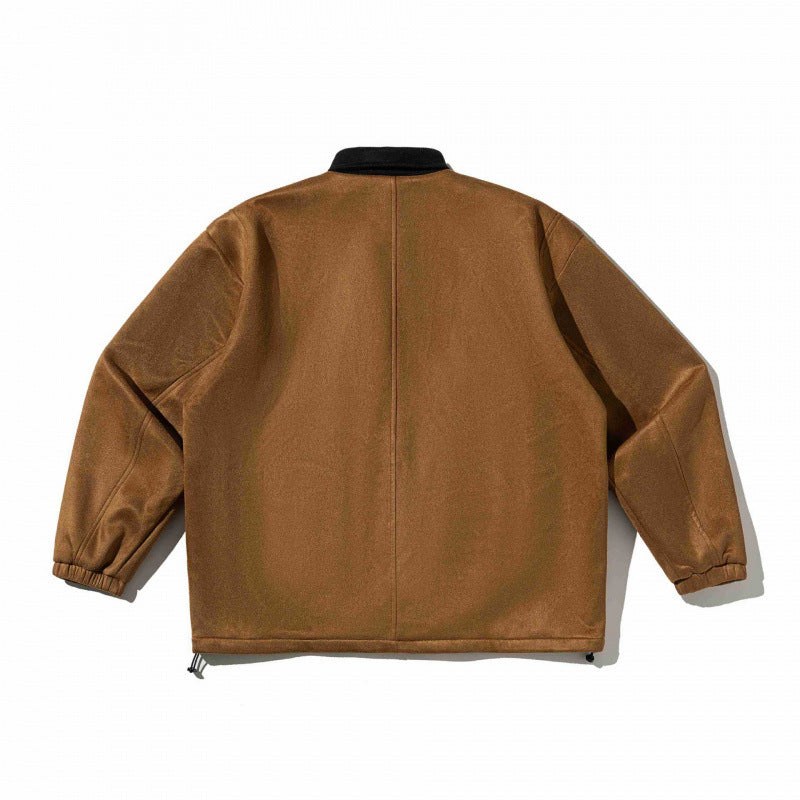 Herren Kastenförmige Wollmix-Blousonjacke mit Cordkragen, Pattentaschen und Tunnelzugsaum Nord Taschen