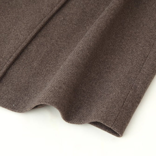 Damen Midilanger Wollmix-Mantel mit Stehkragen, asymmetrischer Knopfleiste und Taillengürtel Nord Taschen