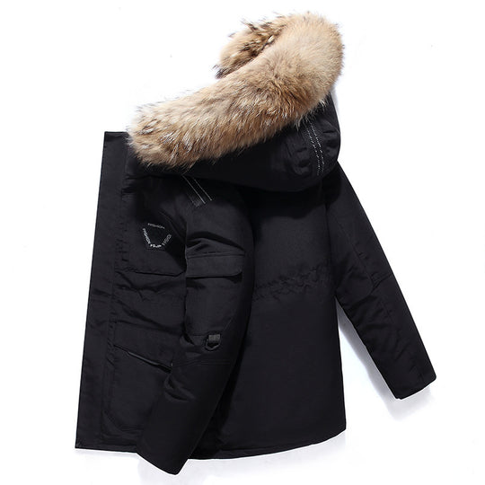 Herren Robuster Winterparka mit Kunstfellkapuze, wattierter Thermofütterung und Multifunktionstaschen Nord Taschen