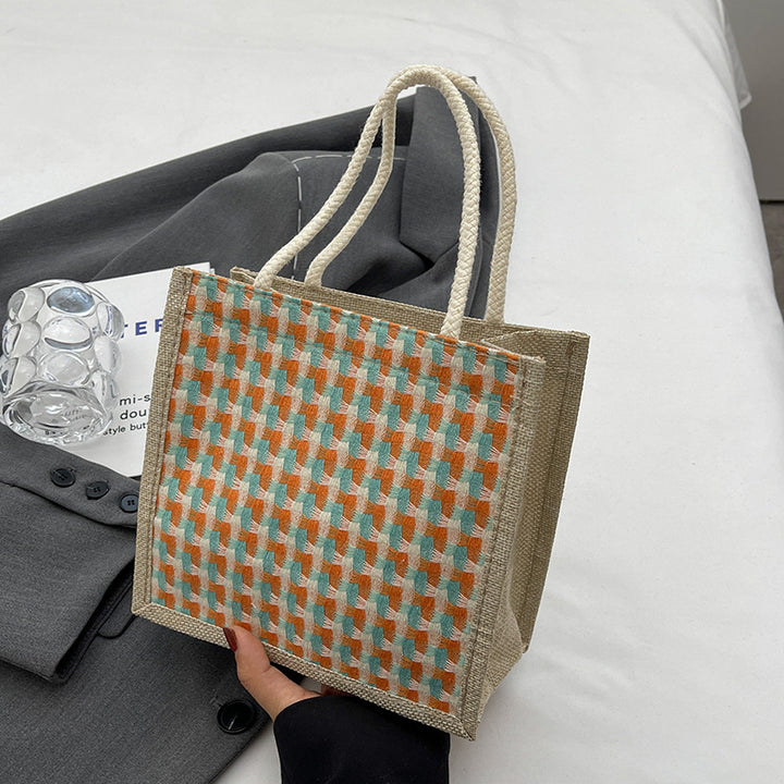 Damen Tragetasche mit geflochtenem Design und dekorativen Griffen Nord Taschen