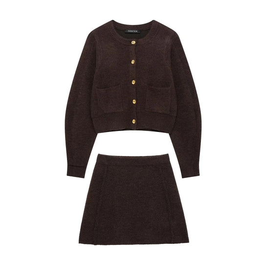 Damen 60+ Cropped Strickcardigan mit Rundhals, aufgesetzten Taschen und Zierknöpfen Nord Taschen