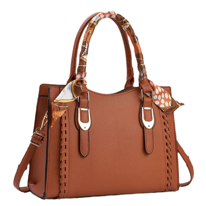 Damen elegante Handtasche mit dekorativem Schal Nord Taschen