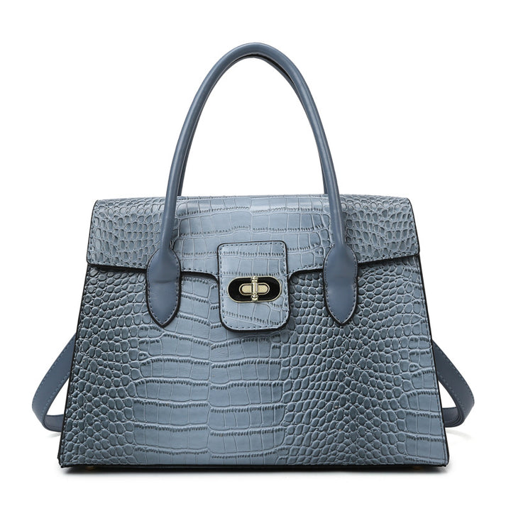 Damen elegante Handtasche mit Struktur und goldener Schnalle Nord Taschen