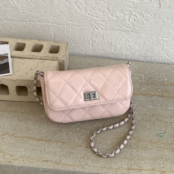 Damen elegante Clutch-Tasche mit luxuriösem Kettenriemen und strukturierter Steppung Nord Taschen