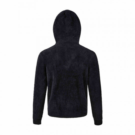Damen Kapuzen-Fleecejacke aus Teddystoff mit Leopardenmuster und Reißverschluss Nord Taschen