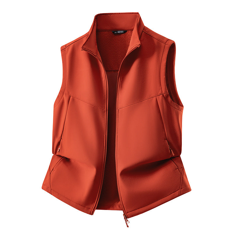Damen Ärmellose Softshell-Weste mit Stehkragen, Stretchfutter und Zweiwege-Reißverschluss Nord Taschen