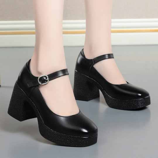 Damen Trendige Plateau-Mary Jane Schuhe mit elegantem Riemen Nord Taschen