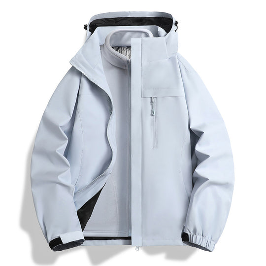 Herren Zwei-in-eins Softshell-Hybridjacke mit abnehmbarer Fleece-Innenjacke und wasserabweisender Membran Nord Taschen