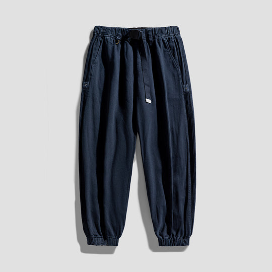 Herren Urbaner Relaxed-Jogger im Canvas‑Look mit verstellbarem Webgürtel und Utility‑Nähten Nord Taschen
