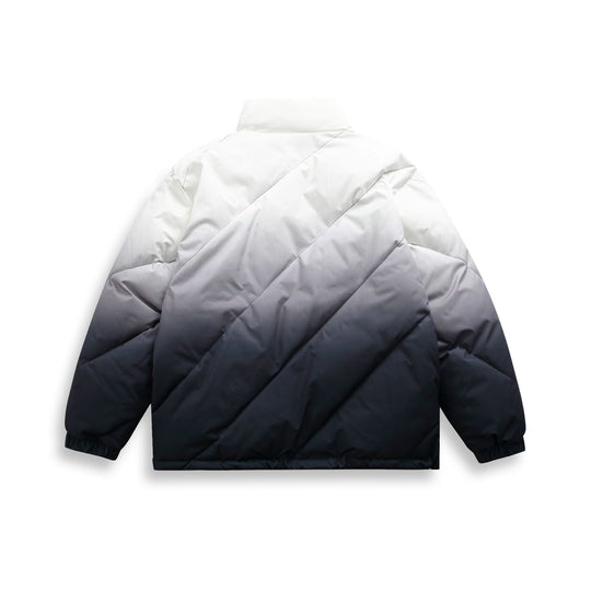 Unisex Kurz geschnittene wattierte Jacke mit Ombre‑Verlauf und diagonal gesteppter Struktur Nord Taschen