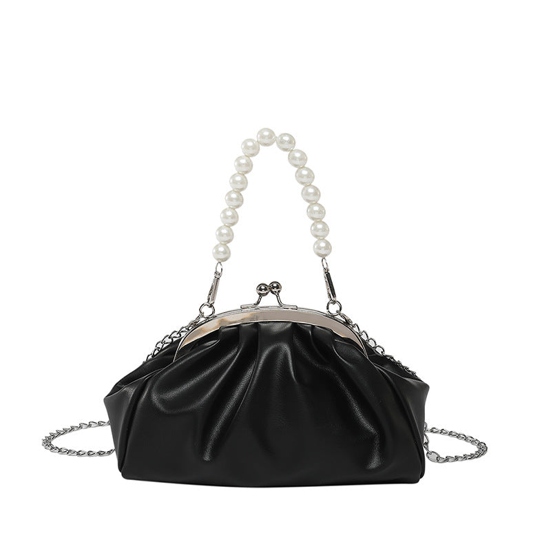 Damen elegante Clutch mit Perlenschnur und Kettenakzent Nord Taschen