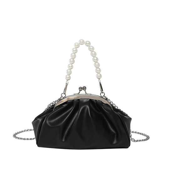 Damen elegante Clutch mit Perlenschnur und Kettenakzent Nord Taschen