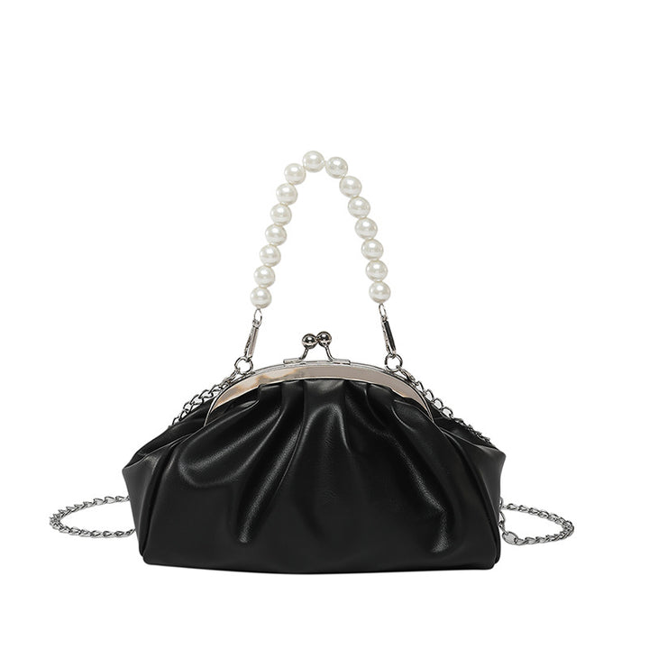 Damen elegante Clutch mit Perlenschnur und Kettenakzent Nord Taschen