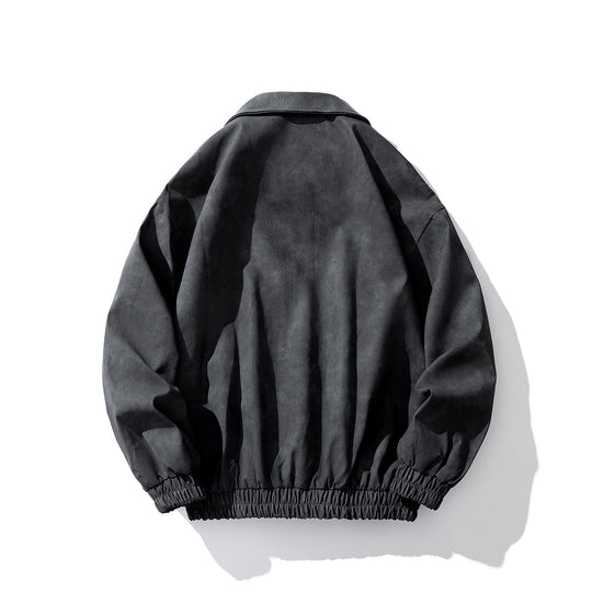 Herren Oversize Veloursjacke mit markanten Metallverschlüssen und Reißverschlusstaschen Nord Taschen