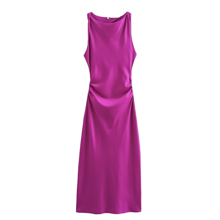 Damen elegantes Sommerkleid mit fließendem Schnitt und charmanten Rüschendetails