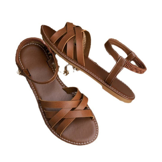 Damen Komfortable und modische Zehentrenner-Sandalen mit geflochtenem Riemendesign Nord Taschen