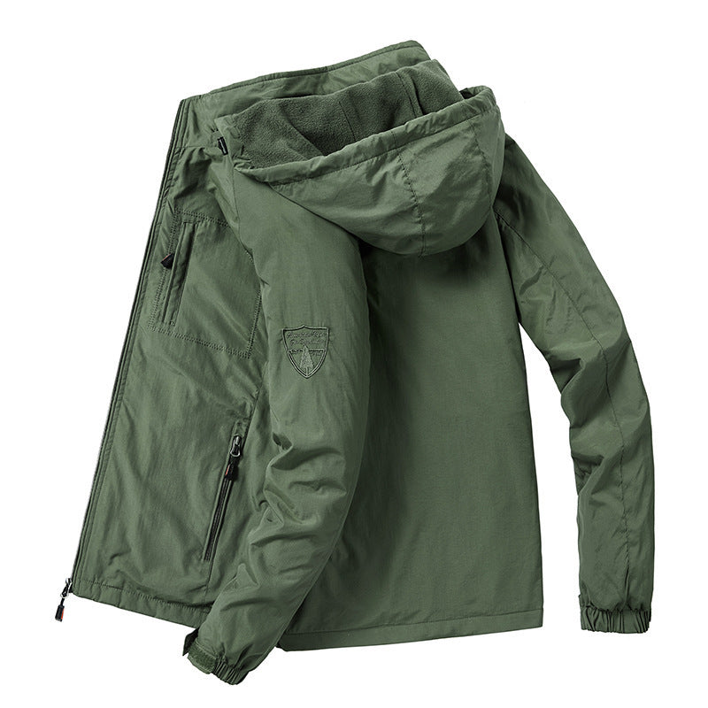 Herren Tech‑Hoodie‑Parka mit Mikrofleece‑Innenlage und verdeckten Reißverschlüssen Nord Taschen