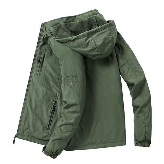 Herren Tech‑Hoodie‑Parka mit Mikrofleece‑Innenlage und verdeckten Reißverschlüssen Nord Taschen