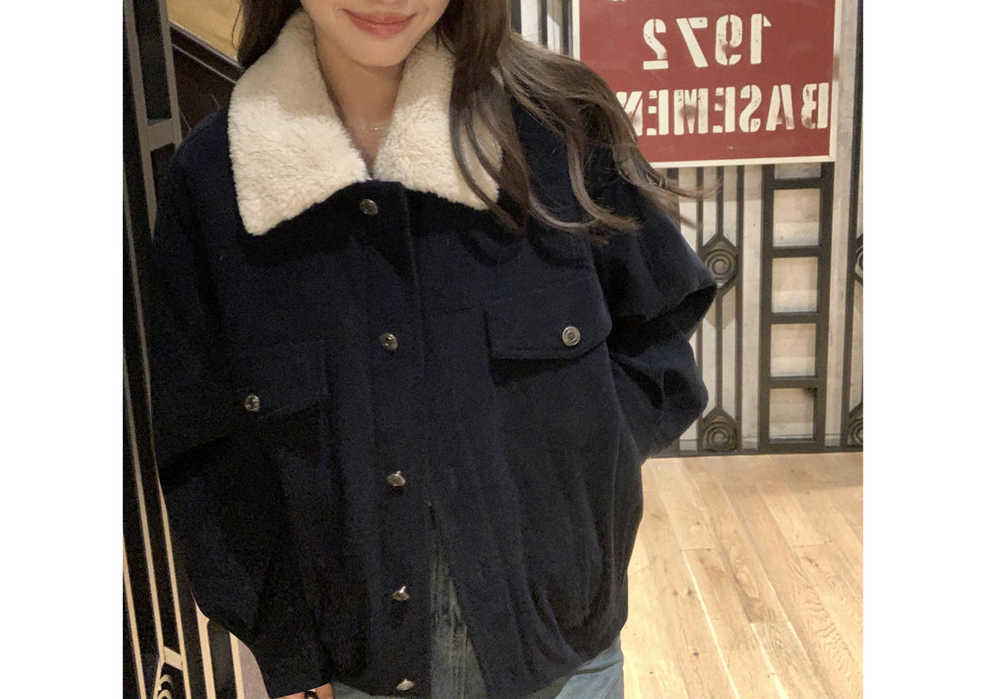 Damen Übergangsjacke mit Kunstfellkragen Nord Taschen