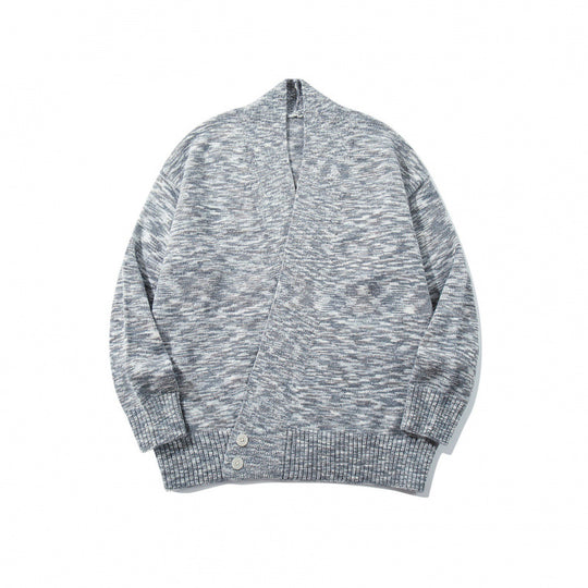 Unisex Boxy-Strickcardigan mit asymmetrischer Knopfleiste und breit geripptem Saum Nord Taschen