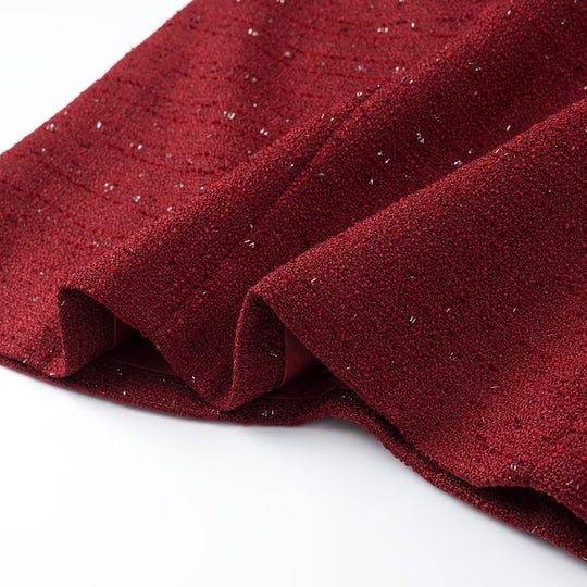 Damen Ärmelloses Tweed-Midikleid mit taillierten Seitenbahnen Nord Taschen