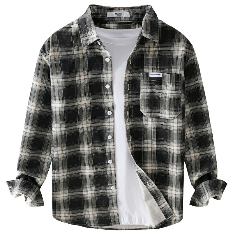 Herren Kariertes Flanellhemd im Overshirt‑Stil mit Brusttasche und Relaxed‑Fit Nord Taschen