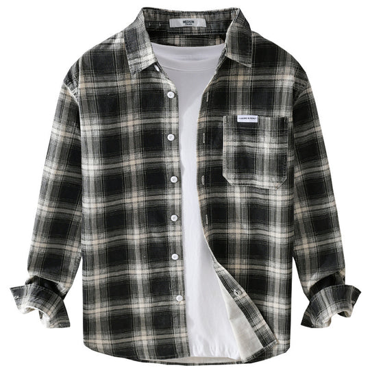 Herren Kariertes Flanellhemd im Overshirt‑Stil mit Brusttasche und Relaxed‑Fit Nord Taschen