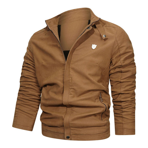 Herren Slim-Fit Canvas-Bomber mit Hochkragen, Schnallenakzent und verdeckter Reißverschlussleiste Nord Taschen