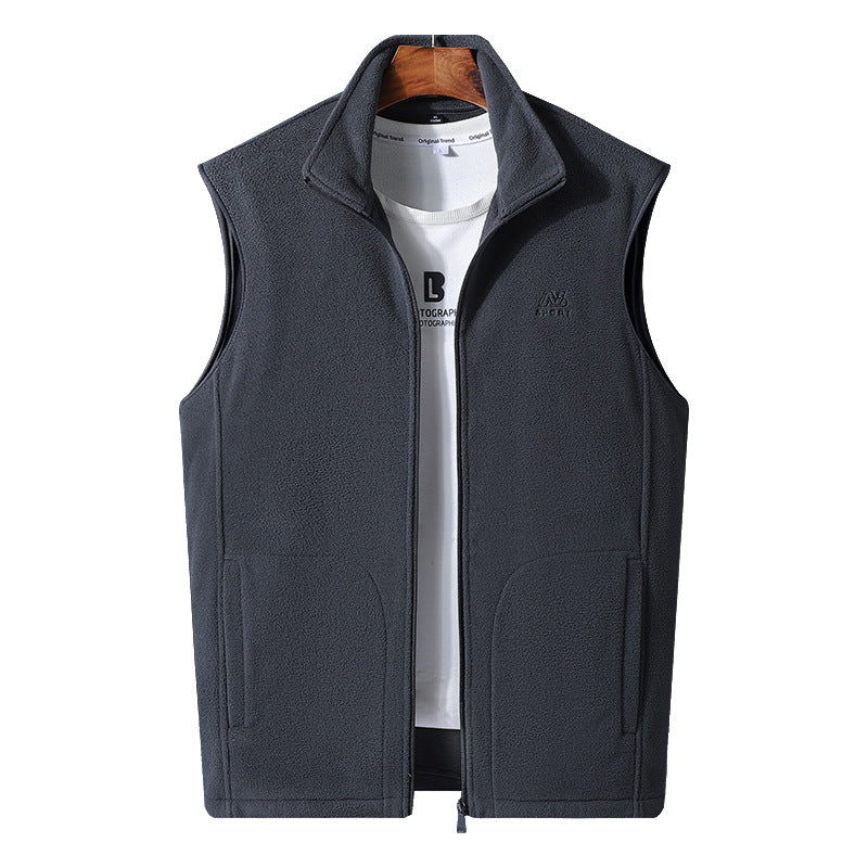 Herren Leichte Microfleece-Outdoorweste mit hochschließendem Stehkragen und verdecktem Reißverschluss Nord Taschen