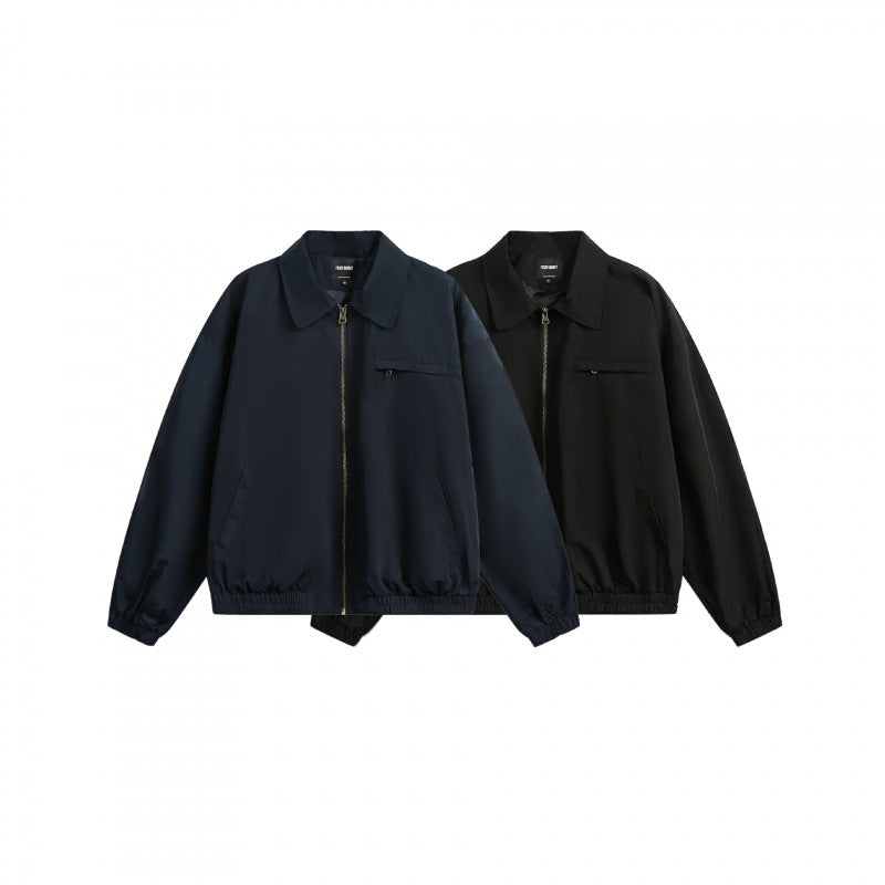 Unisex Boxy-Overshirt-Jacke mit durchgehendem Reißverschluss, elastischem Saum und Brust-Reißverschlusstasche Nord Taschen