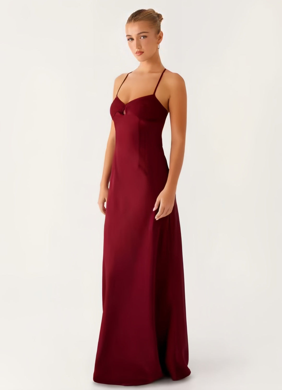 Damen Elegantes Maxikleid mit Cut-Out-Details und schmalen Trägern