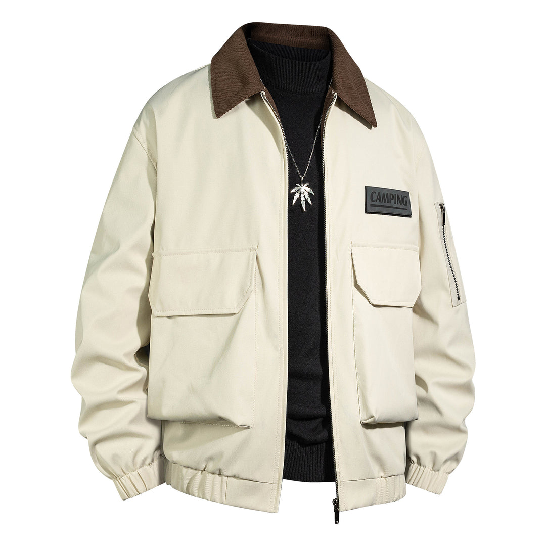 Herren Outdoor-Bomberjacke mit Cordkragen und Multifunktionstaschen Nord Taschen
