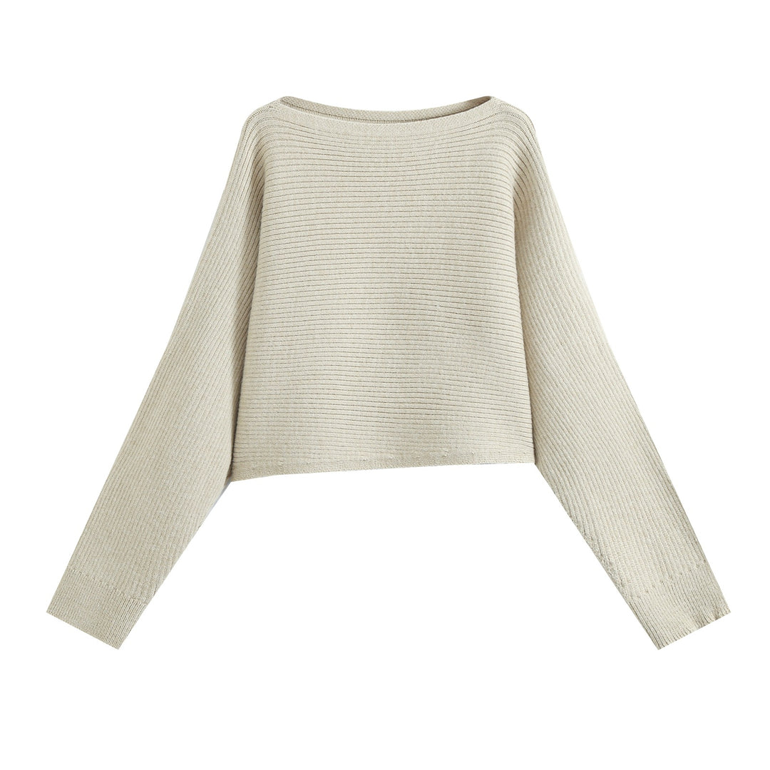 Damen Zweiteiliges Rippstrick-Set mit kurzem Pullover und Midirock Nord Taschen